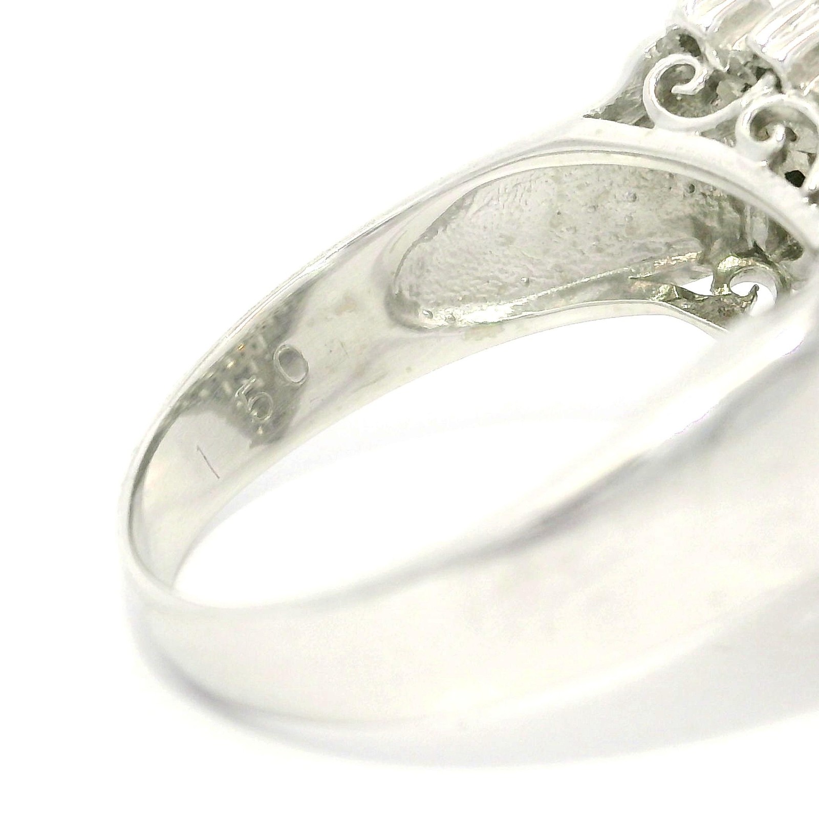 Platinum Baguette Cut 1.50ctw Diamond “V” Chevron Bar Set Wide Band Ring
