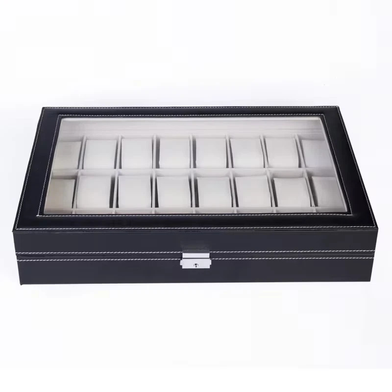 6/10/12/20/24 Slots Watch Box Top Storage Display Case Organizer Gift