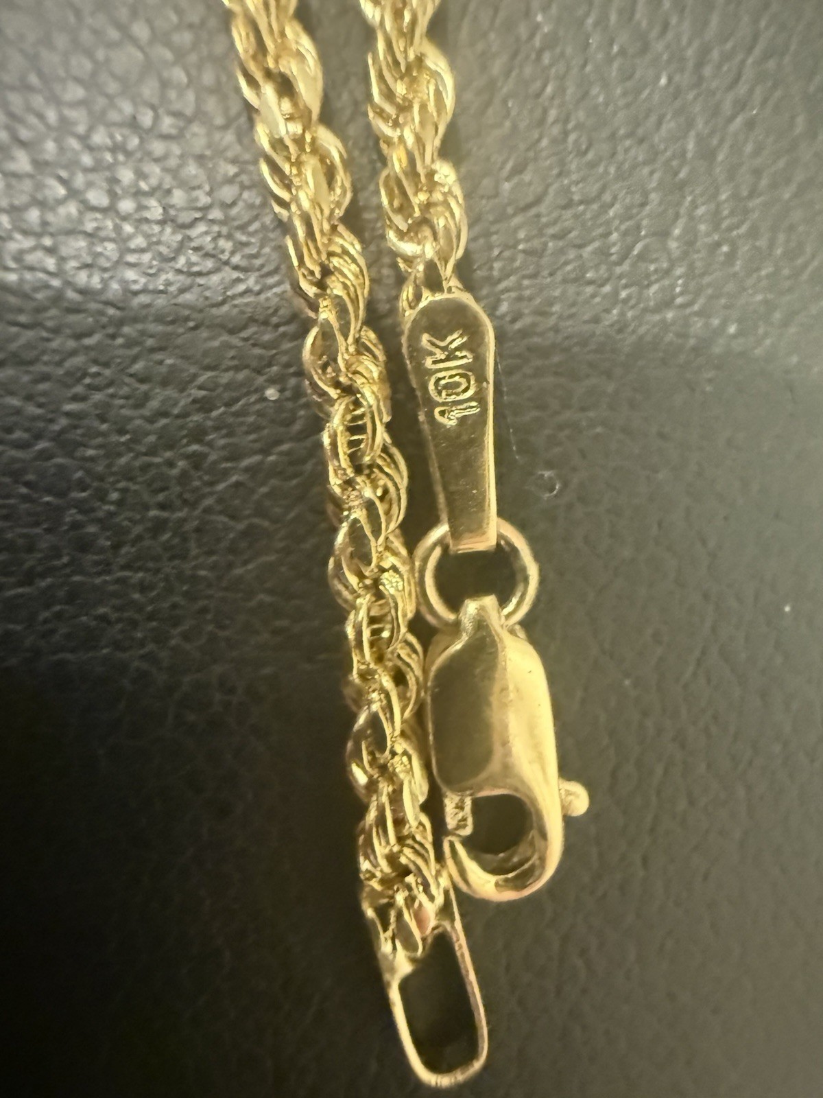 10kt solid yellow gold rope chain bracelet 1.9mm 7” Inch New Stamped