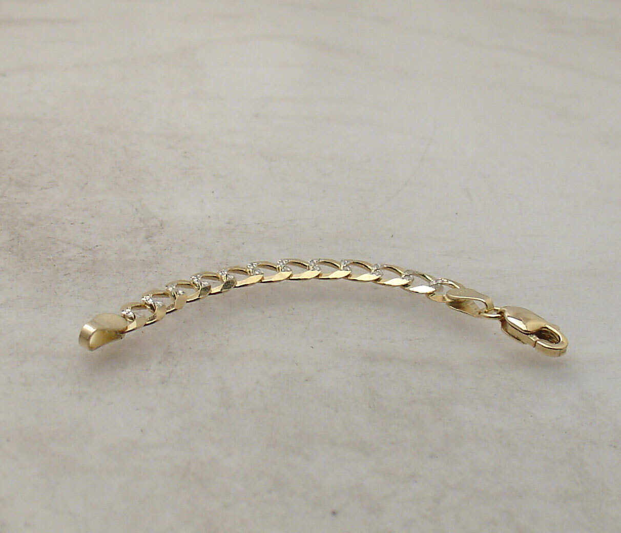 4.7mm Solid Diamond Cut Curb Chain Necklace Extender REAL 14K Yellow White Gold