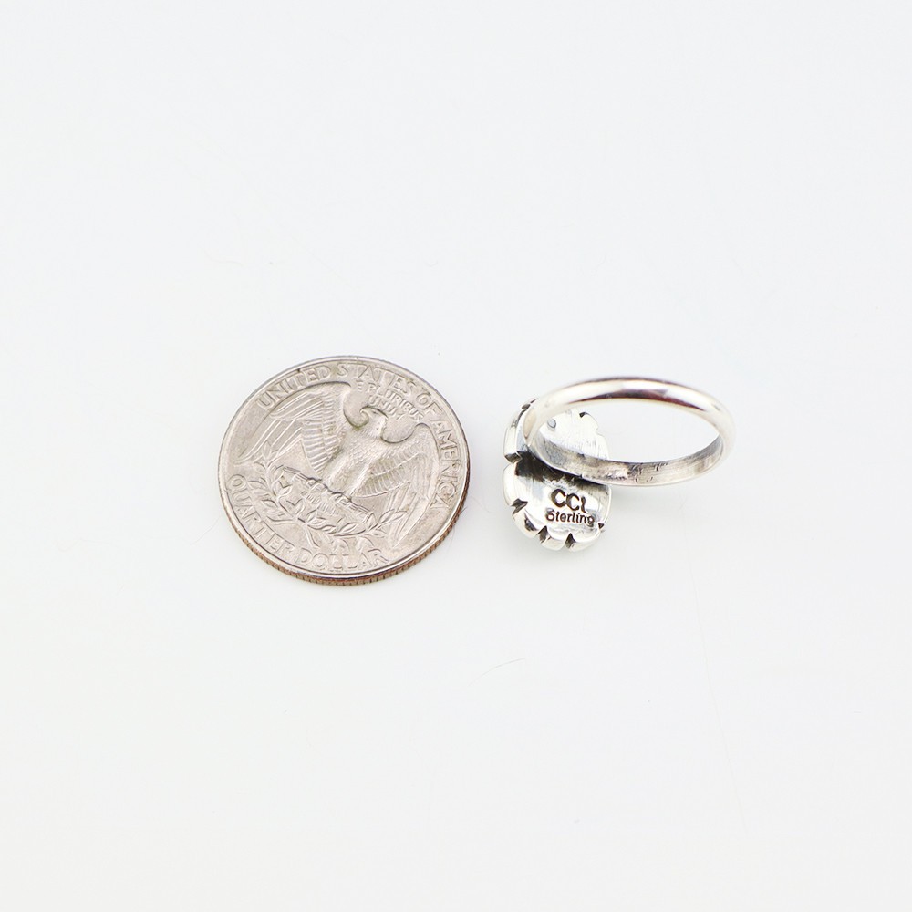 NATIVE AMERICAN ZUNI STERLING SILVER & SUGILITE RING BY CARLO LONJOSE
