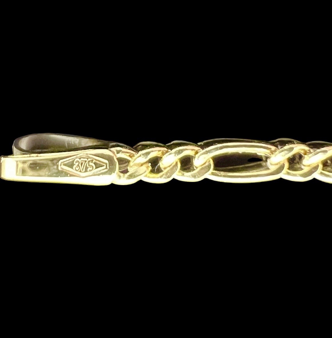 9ct Figaro Chain Anklet 9ct Yellow Gold 2mm Wide Length 23-25.5cm RRP £137 Boxed