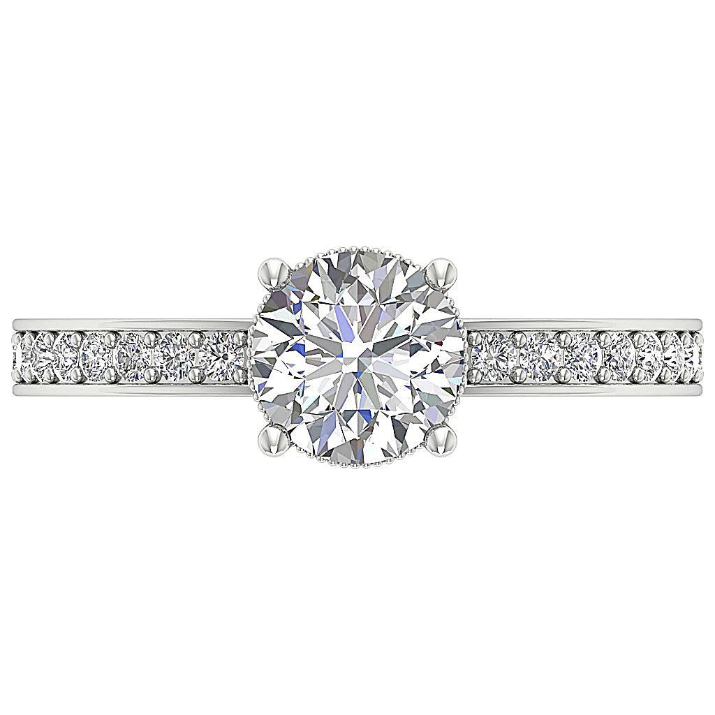 Unique Lab Grown Diamond VS1 F 1.50 Ct 14K White Gold Solitaire Engagement Ring