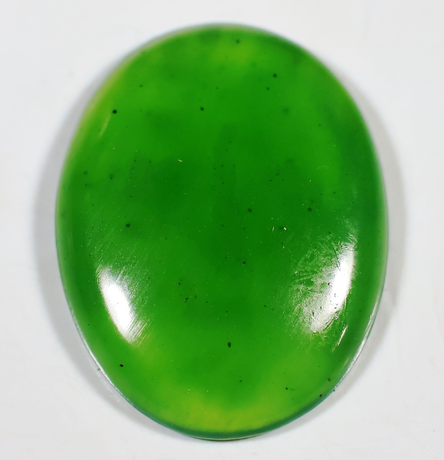 26 Ct 5X21X28 mm Natural Serpentine Nephrite Jade Oval Cabochon Gemstone KJ-237