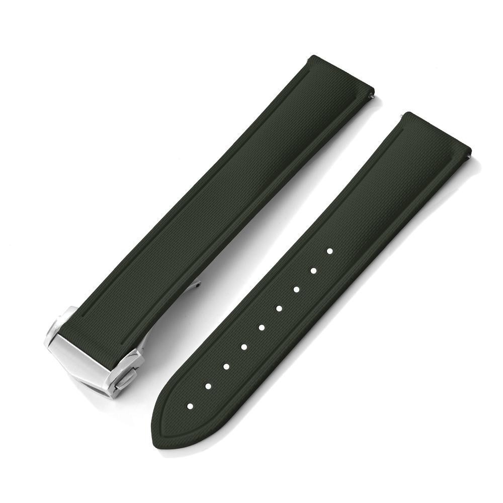 New Style FKM Rubber Watch Strap For 20mm 21mm 22mm Folding Buckle Watchbands