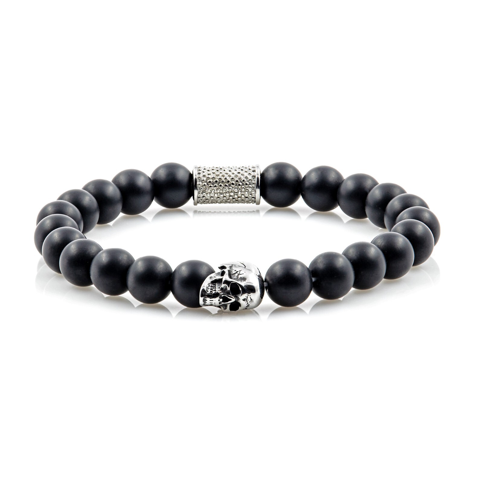 Onyx Matte Bracelet Bracelet Bead Bracelet Skull Stainless Steel