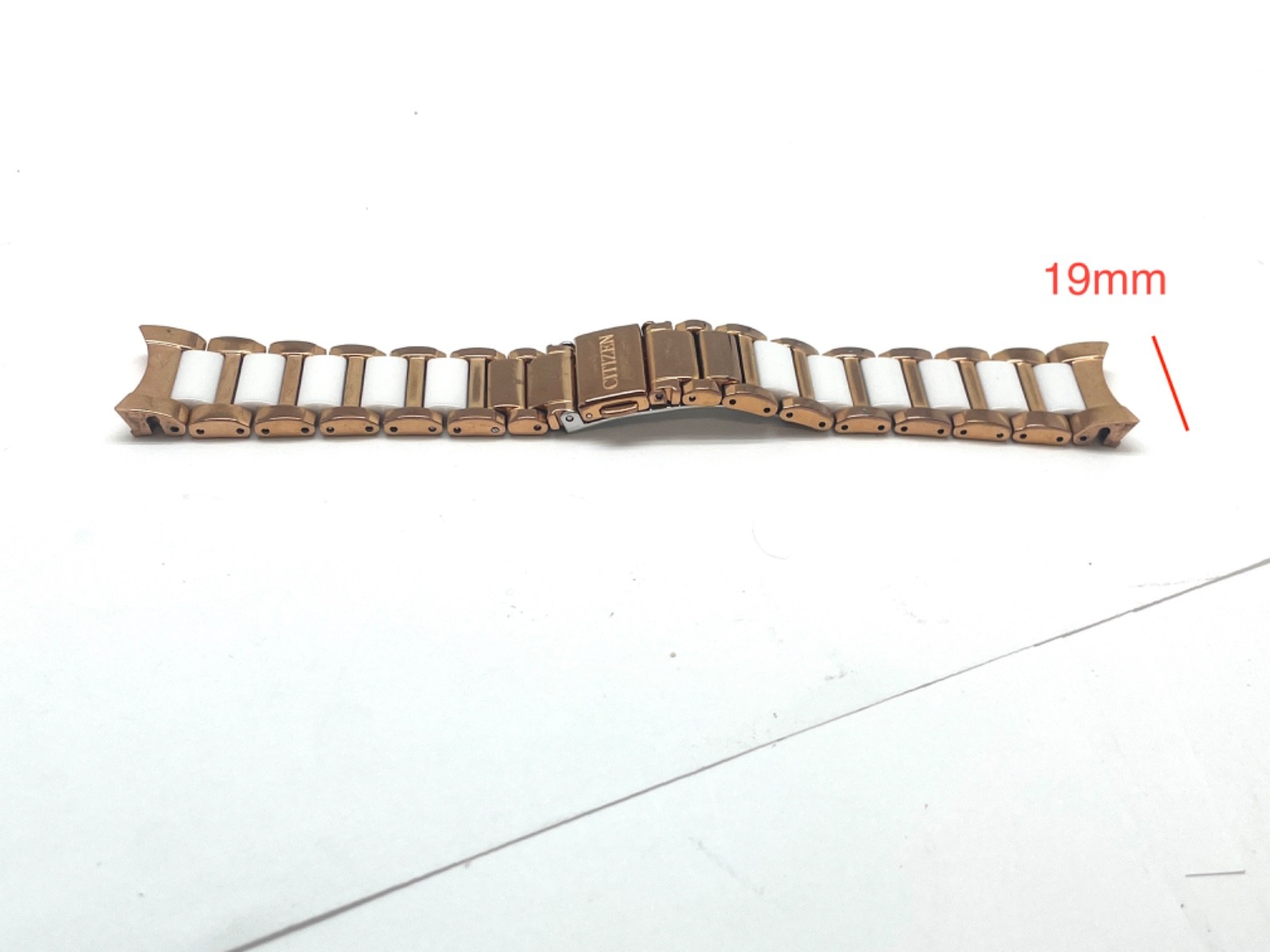 CITIZEN Stainless Steel Watch Bracelet Bronze + Bone Color 19mm Width.