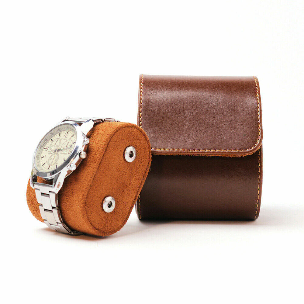 Single# Watch Roll Travel Case Leather Watch Storage Organizer Wristwatches Box
