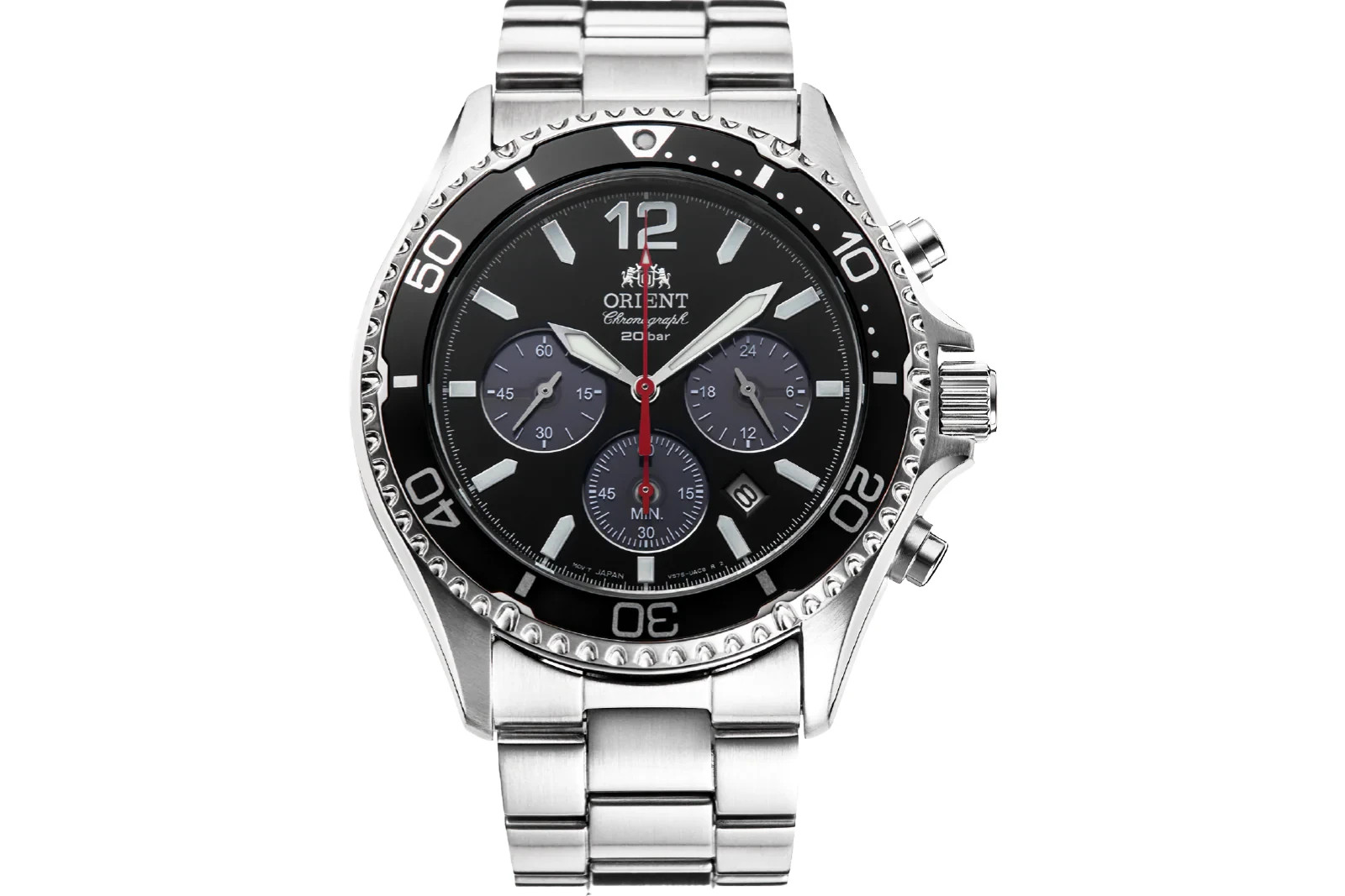 Orient Men’s Sports Solar Chronograph Black Dial Watch – RA-TX0202B10B NEW