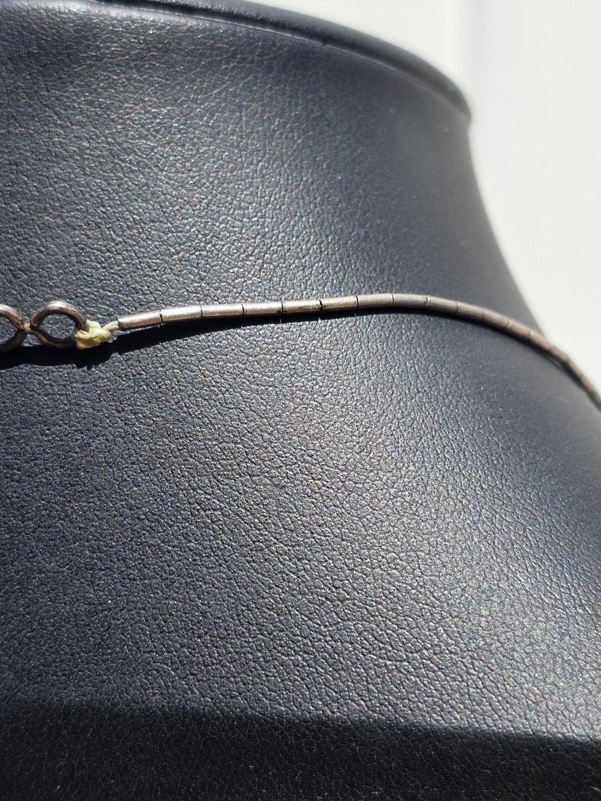 Vintage Native American Southwest Liquid Silver Turquoise Heishi Choker Necklace