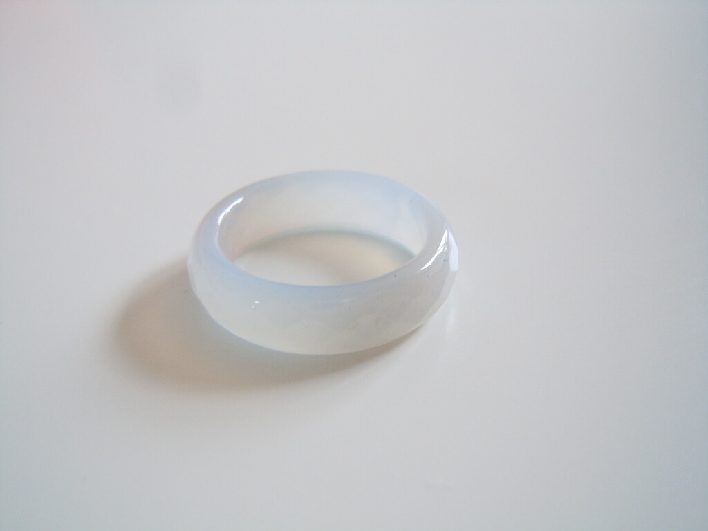 Ring Band Ring Blue Faceted Gemstone 2.3 g/Size 54 (Approx. Ø 17.5 mm)/B: 0.6 cm