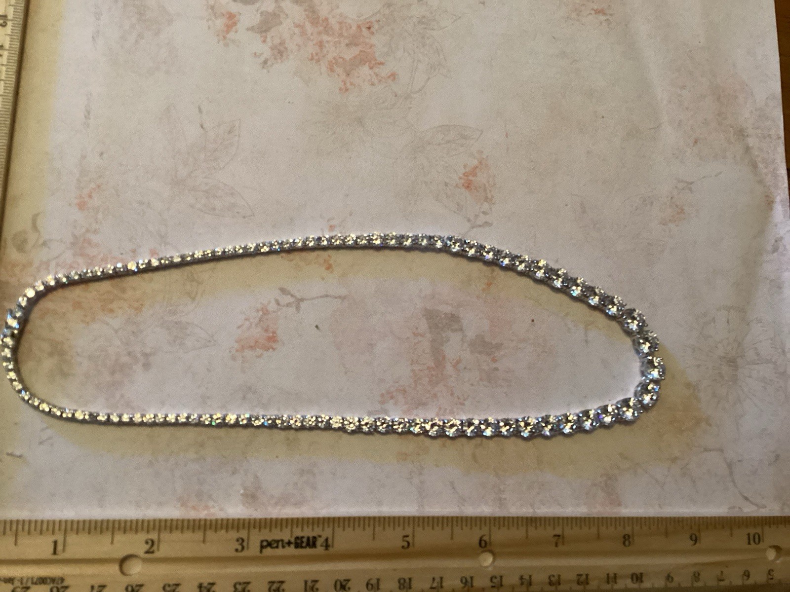Fuzion Creations 925 Sterling White Quartz Tennis 3-8mm Graduated Necklace 18”