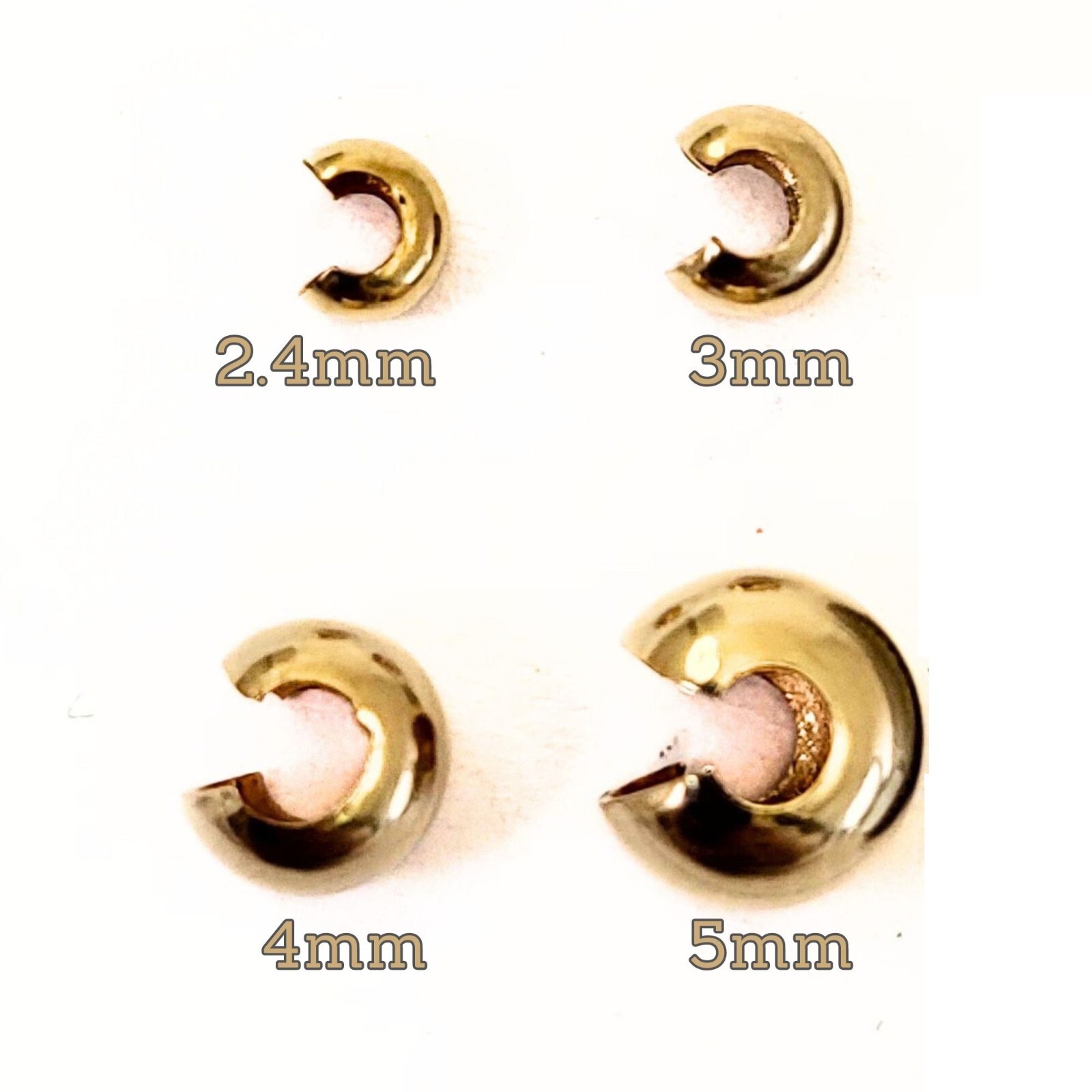 Crimp Cover Beads Real 14K Gold Filled Spacer Beads Jewelry Findings 2mm 3mm 4mm