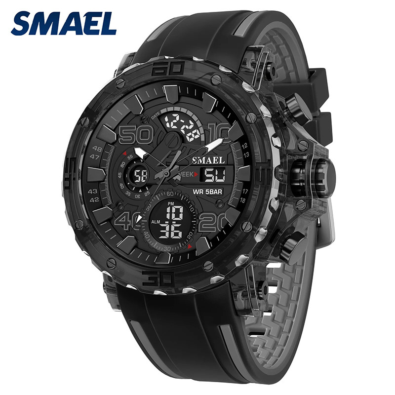 SMAEL 8136 Men’s Military Watch 50M Waterproof LED Chronograph Alarm Stopwatch