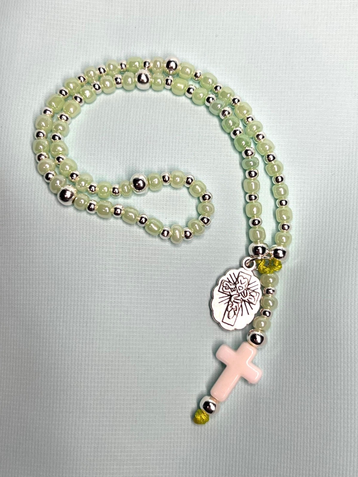 Light Green 5 Decade Catholic Pocket Rosary – Confirmation Gift for Teens
