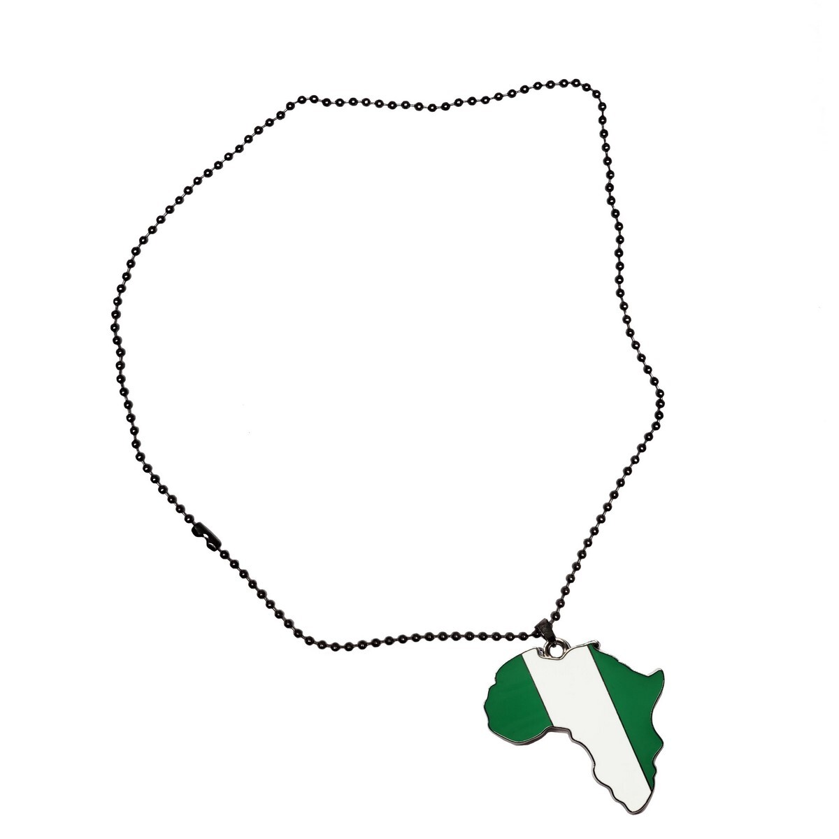 Nigeria Flag Pendant Necklace African Map Chain by Dupsie’s