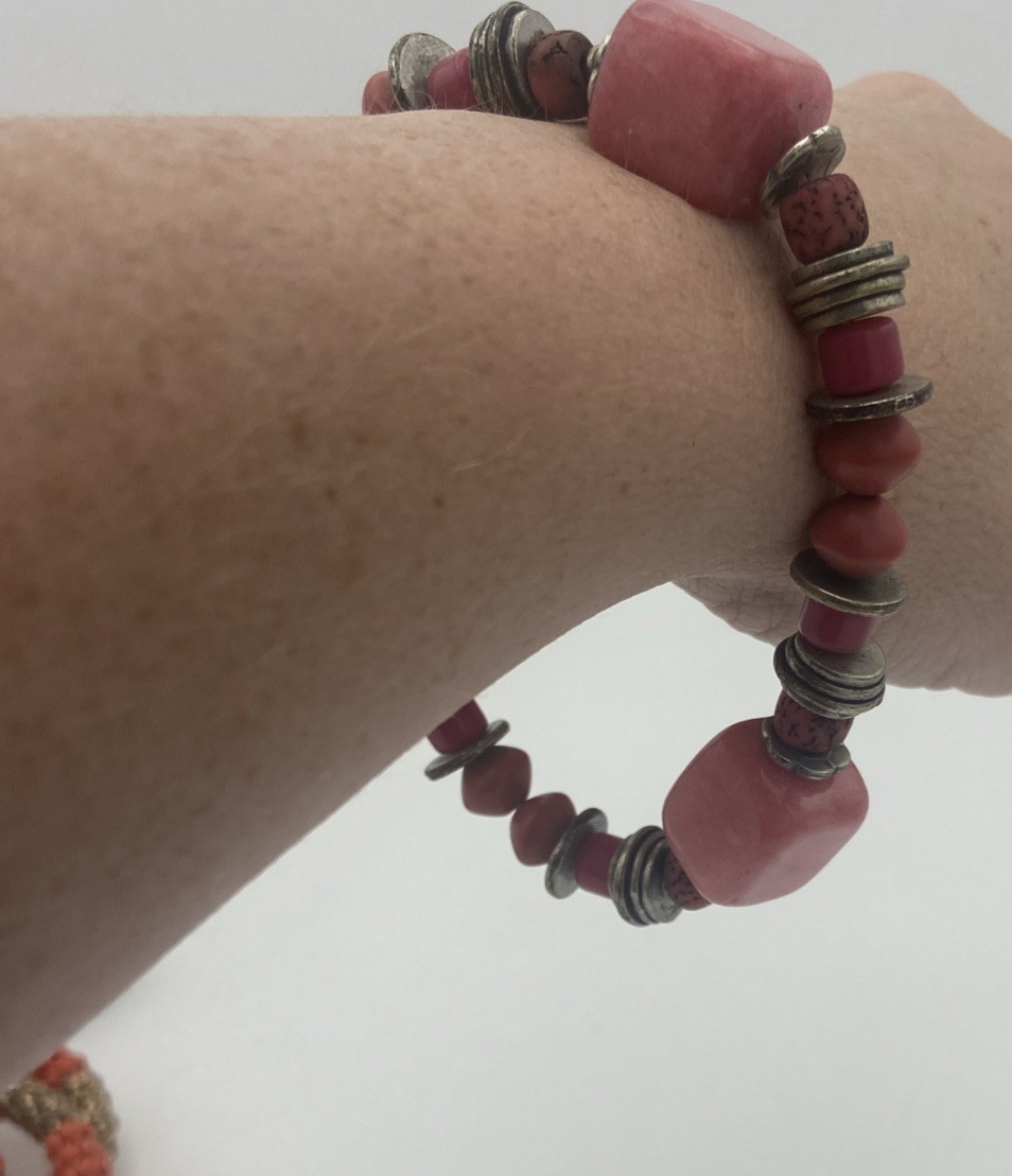 Lot/3 Stretch To Fit Womens Bracelets-beads- Average/ Larger Fit