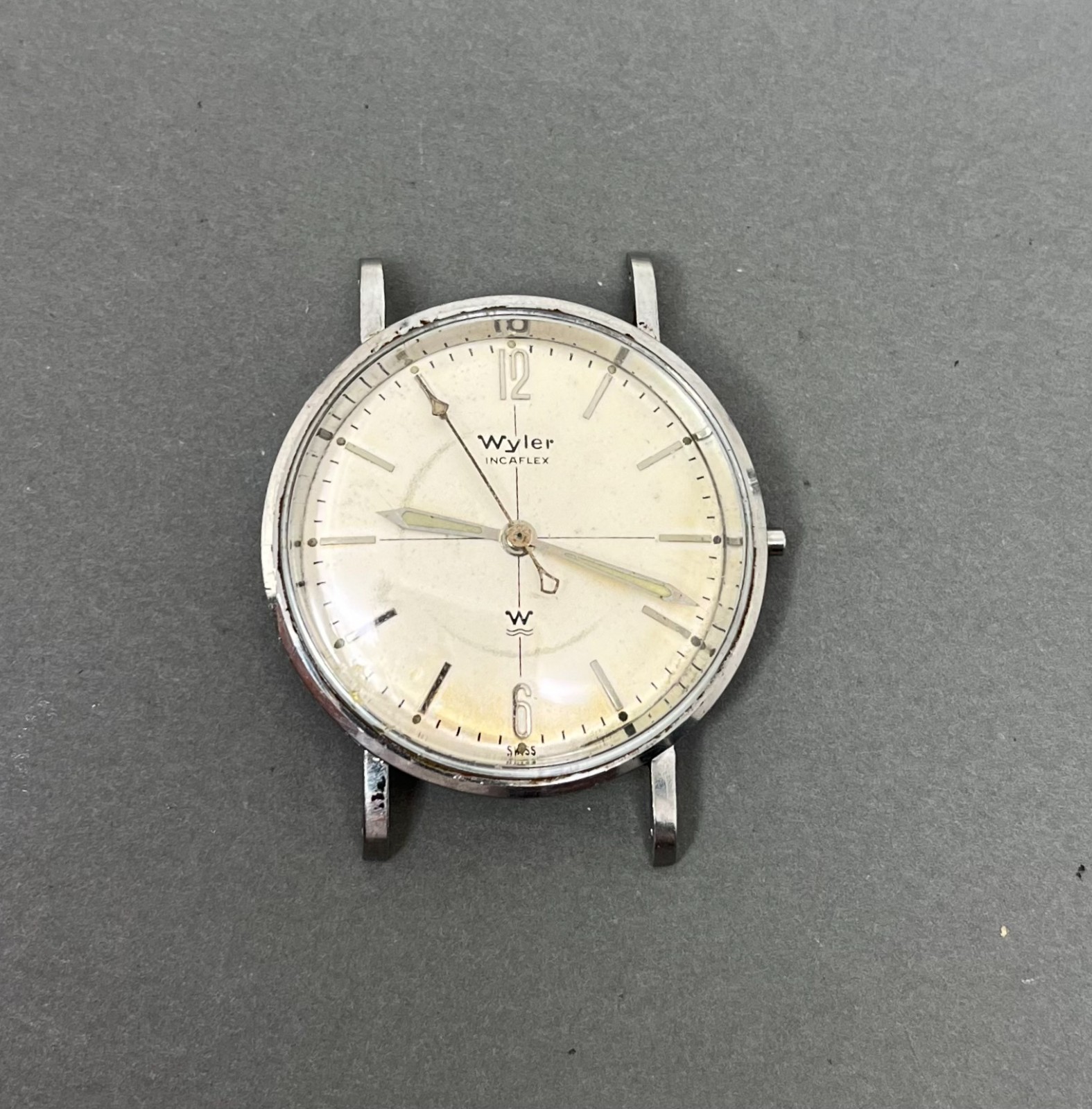 Vintage Wyler Incaflex 17j Stainless cal. WH27 Manual Wind 34mm Estate Watch