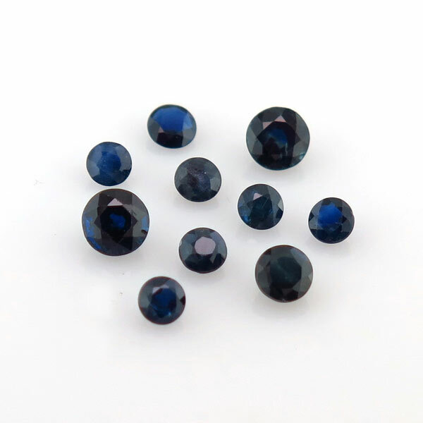 Sapphires Faceted Round 1mm to 2mm, mainly Australian – Approx 12 pcs – LT5