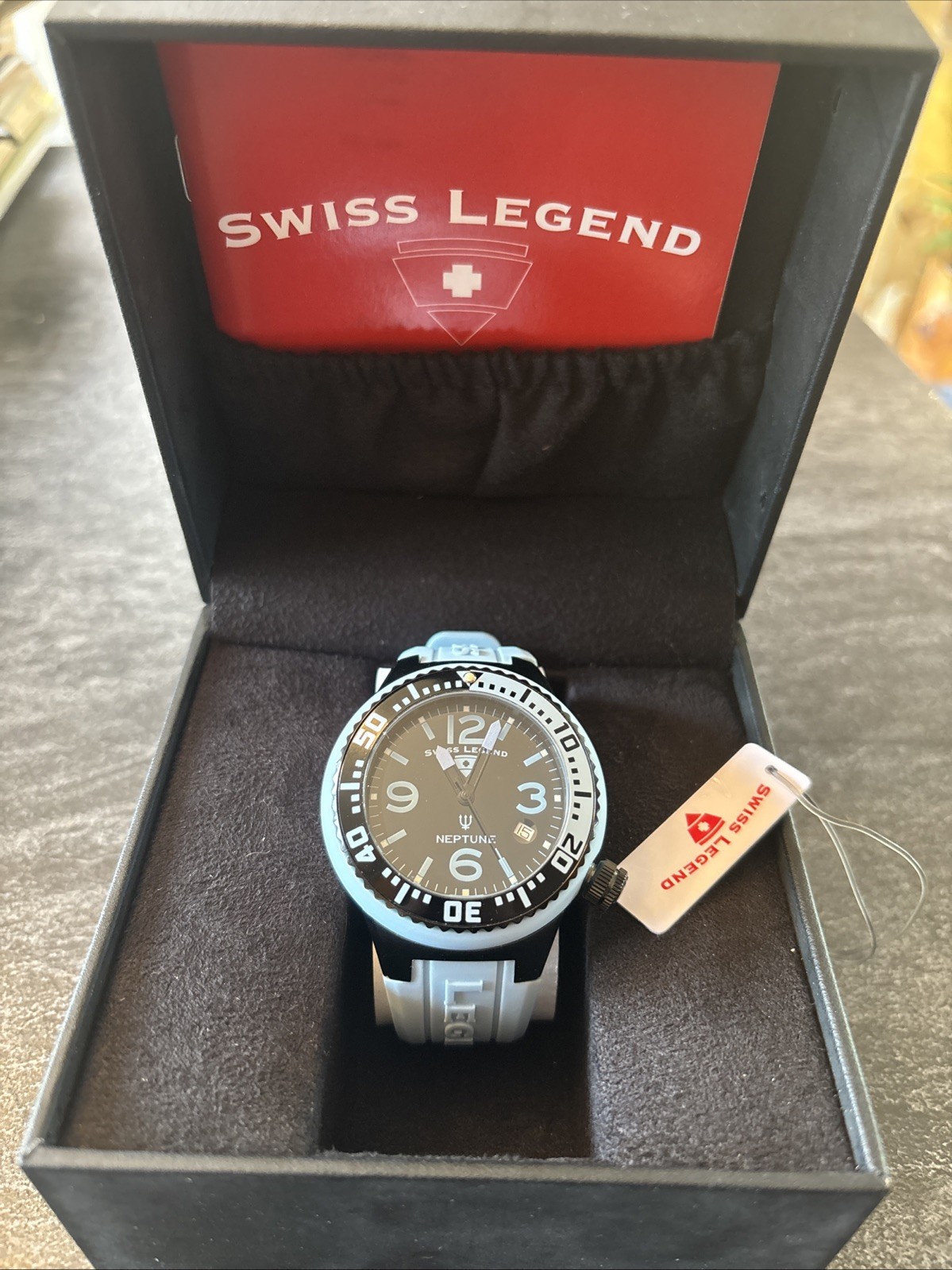 SWISS LEGEND NEPTUNE Light Blue 10ATM STAINLESS STEEL Sapphire Crystal Black KK