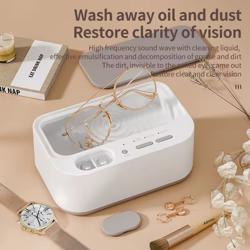 Ultrasonic Cleaner with Adjustable Timer Double Bin Jewelry Cleaning Machine