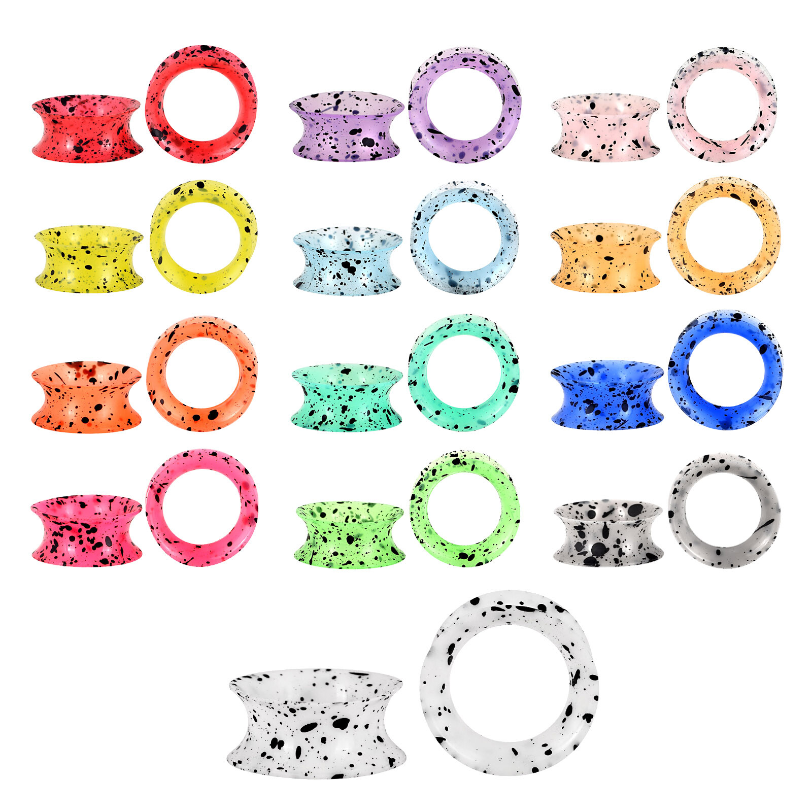 2 Pcs Silicone Flexible Ear Gauges Plugs Expander Double-Flared Flesh Tunnels