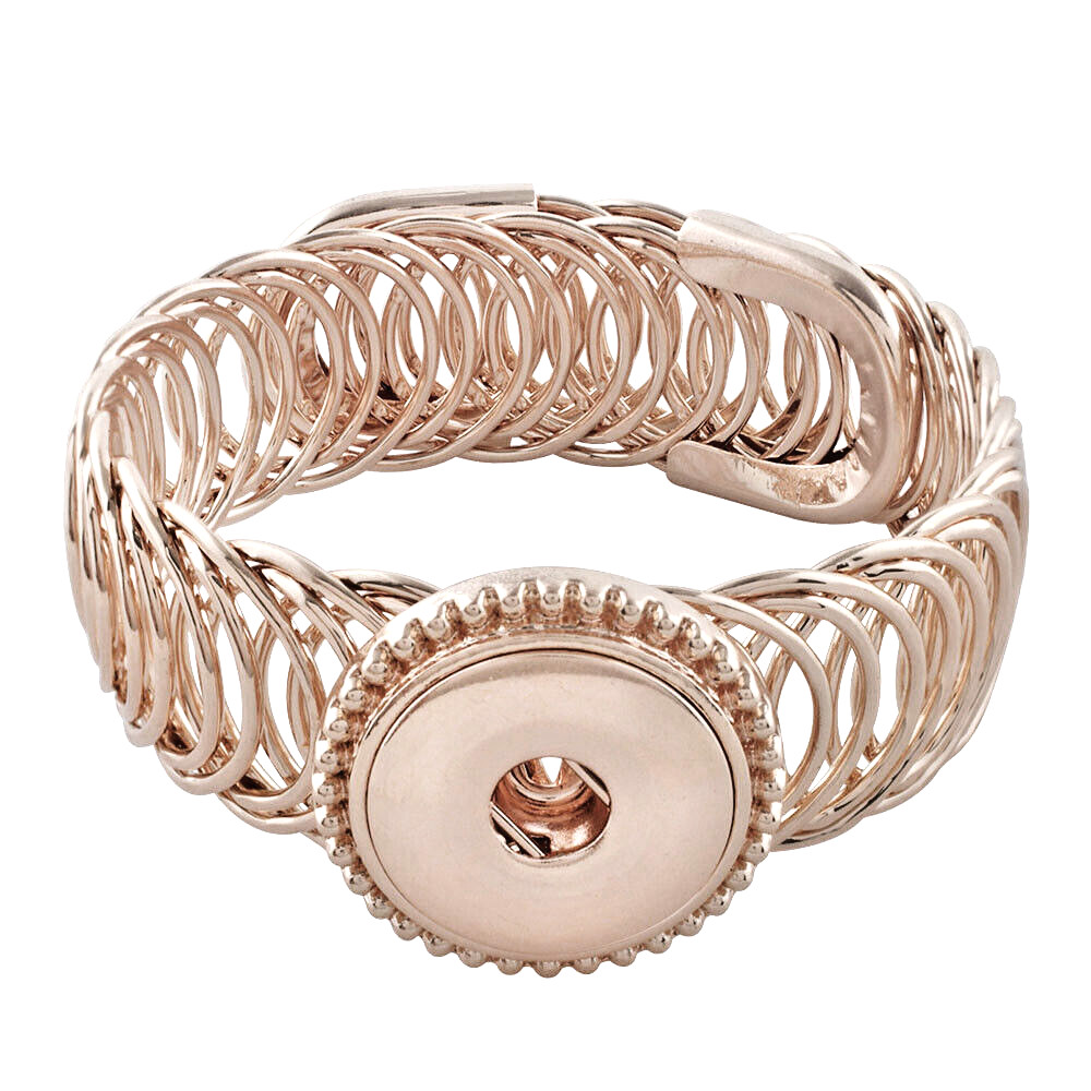 Snap Jewelry Rose Gold Wrap Bracelet Adjustable fits 18-20mm Ginger Style Charms