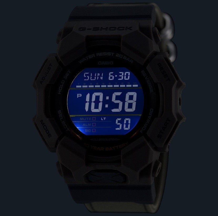 Casio G-Shock GD-010CE-5D Black Digital Beige Cordura Strap Men’s Sport Watch