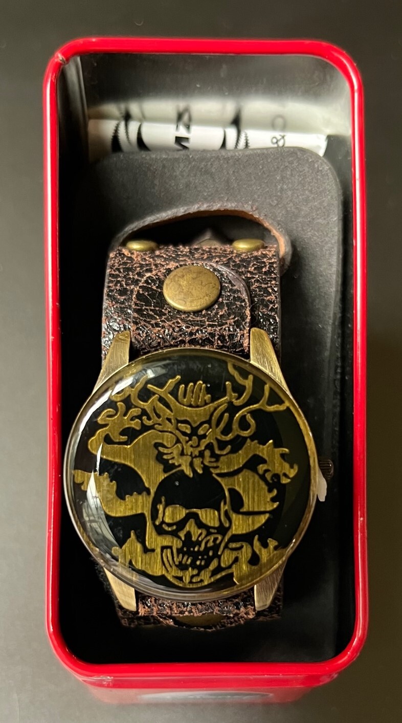 Pirates of the Caribbean “Hidden Treasure” Wristwatch Disney MZBerger NEW in Tin