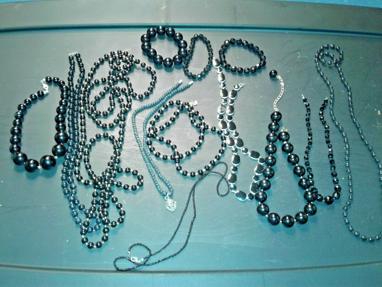 10 VINTAGE BEAD NECKLACES & BRACELETS CHOOSE LOT BY COLOR, PICTURES ARE EXAMPLES