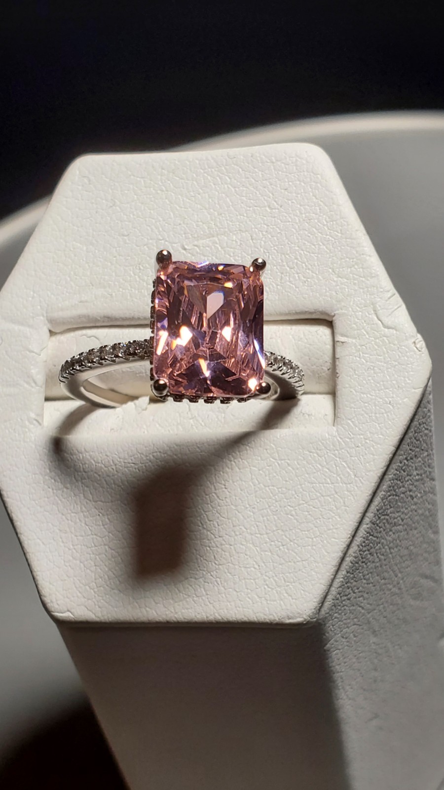 CERTIFIED 4.00 CT LAB GROWN PINK SAPPHIRE 925 STERLING SILVER RING SIZE 5