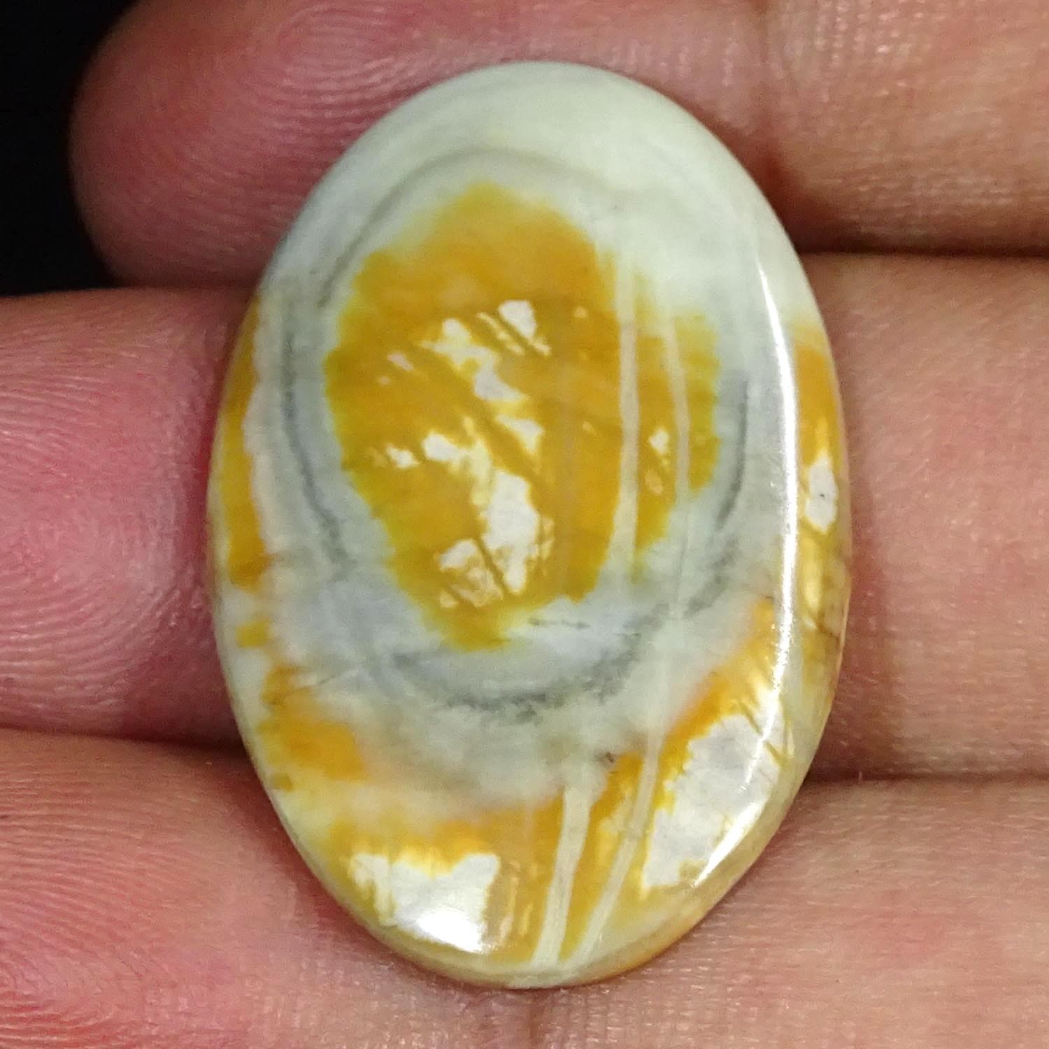 23.10Cts Natural Attractive Picasso Jasper Oval Cabochon Gemstone 22X34X4MM