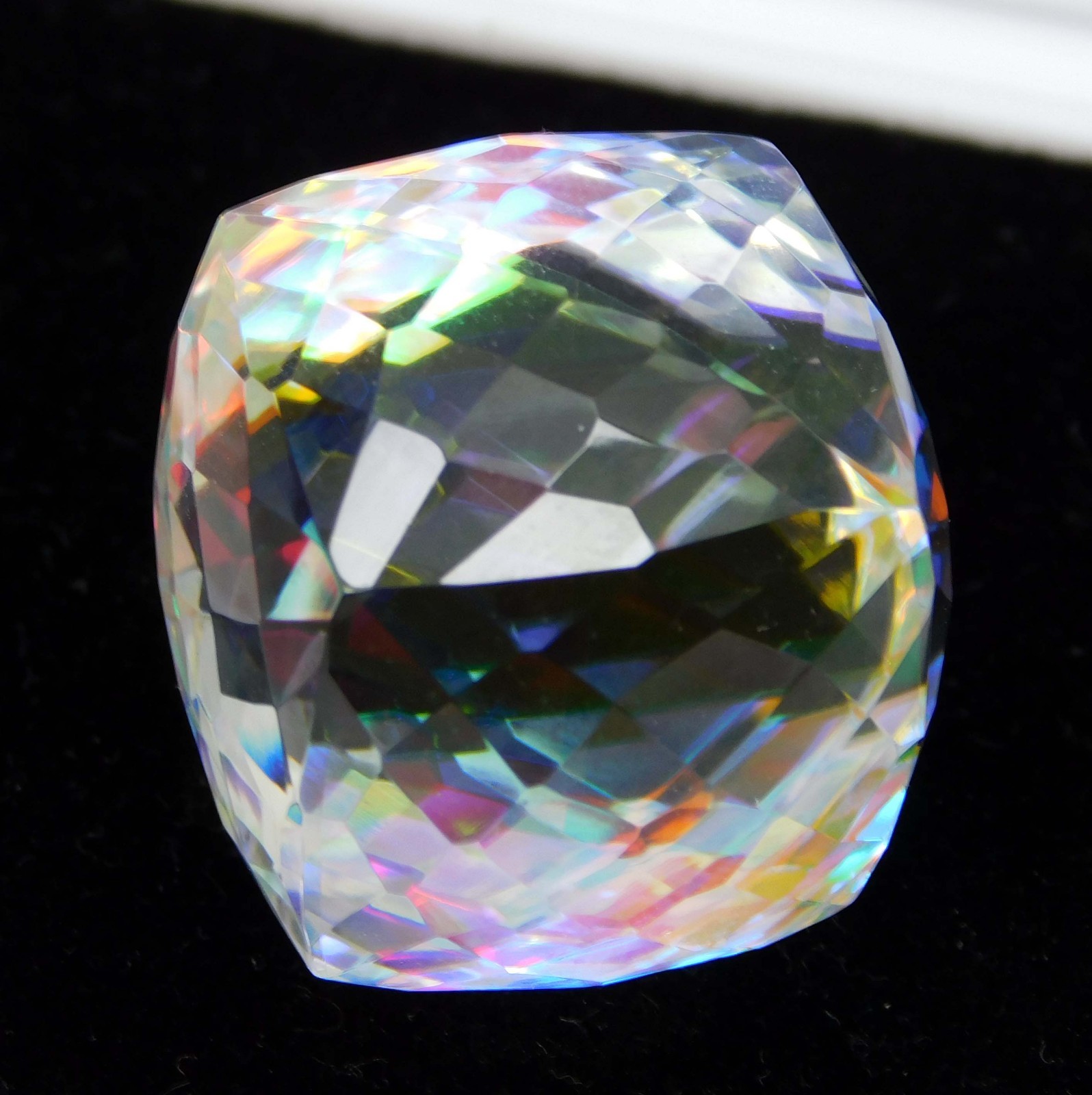 84.05 Ct Flawless Natural Mystic Quartz Certified Rainbow Cube Loose Gemstone