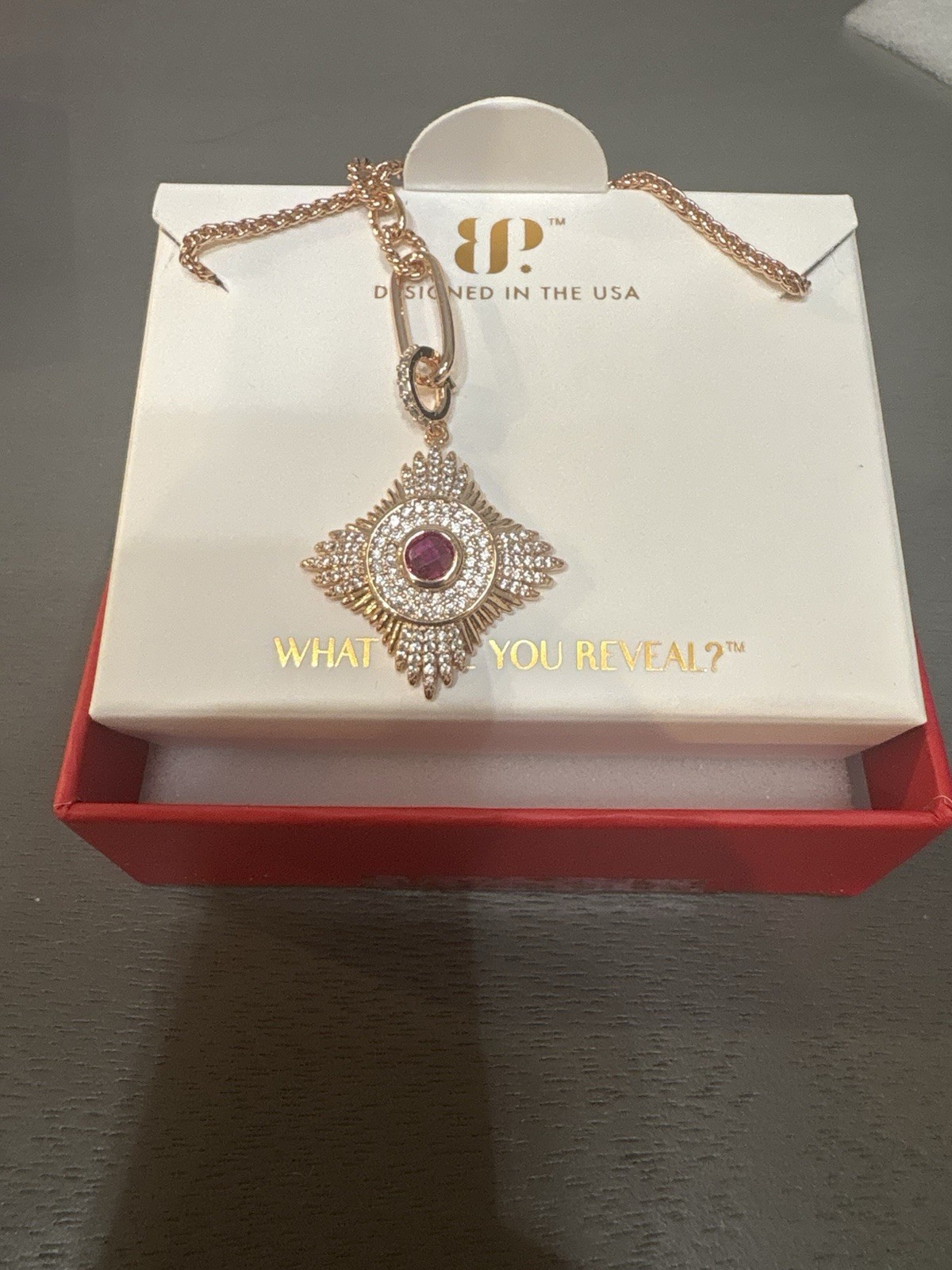 Ring Bomb Party July 2026 NK92955 “The Lexley Necklace” Rose Gold/ Ruby