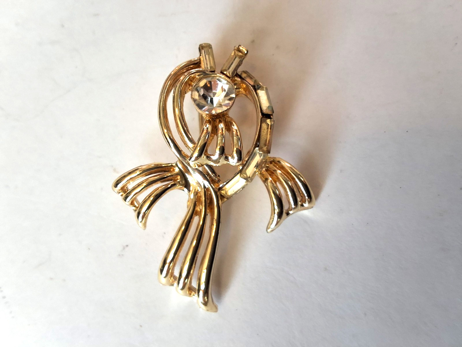 Vintage Signed and Numbered Marboux Gold Tone and Rhinestones Necklace.