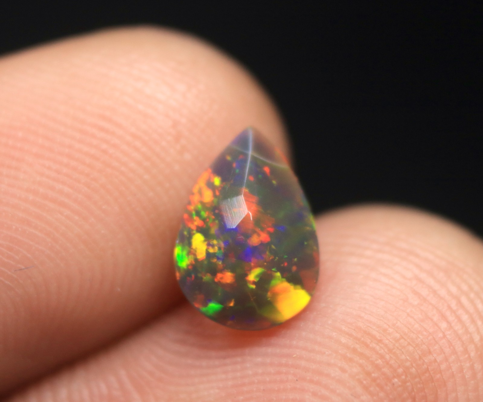 Good Quality Faceted Cut Ethiopian Welo Fire Opal Pear Cut Gemstone For Jewelry