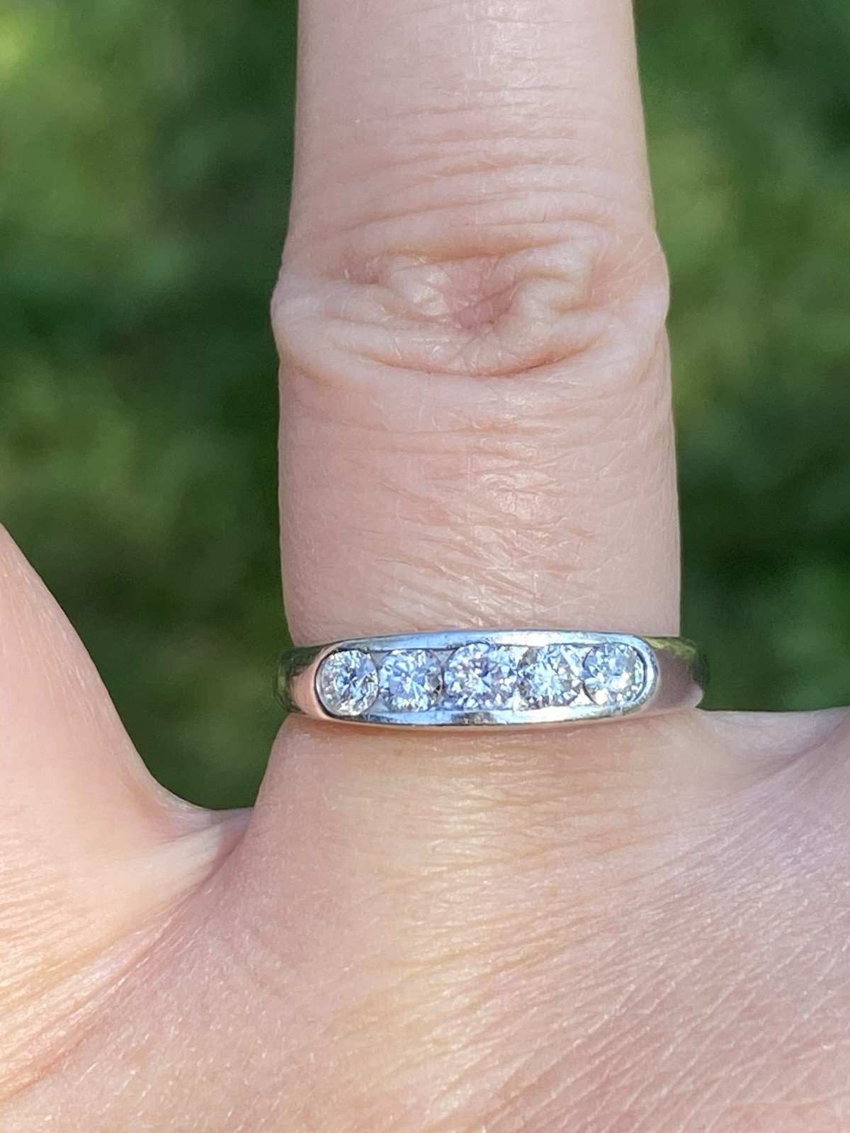 Platinum 0.50CTW 100% Natural Diamond Band Ring Size 7, 4.08 Grams
