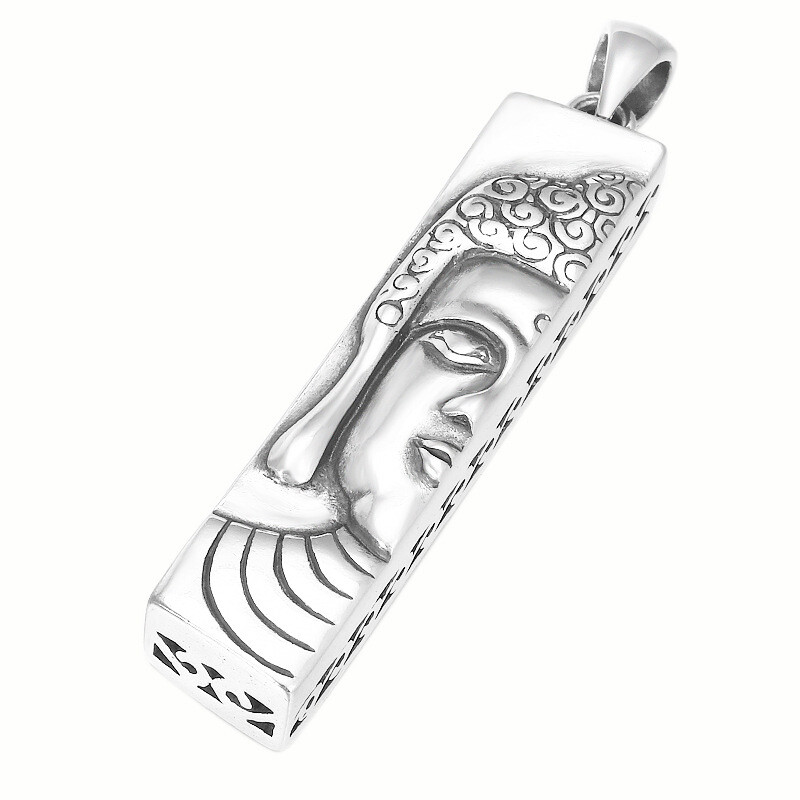 1pcs Pure Sterling S925 Silver Pendant Men Women Lucky Half Buddha Pendant