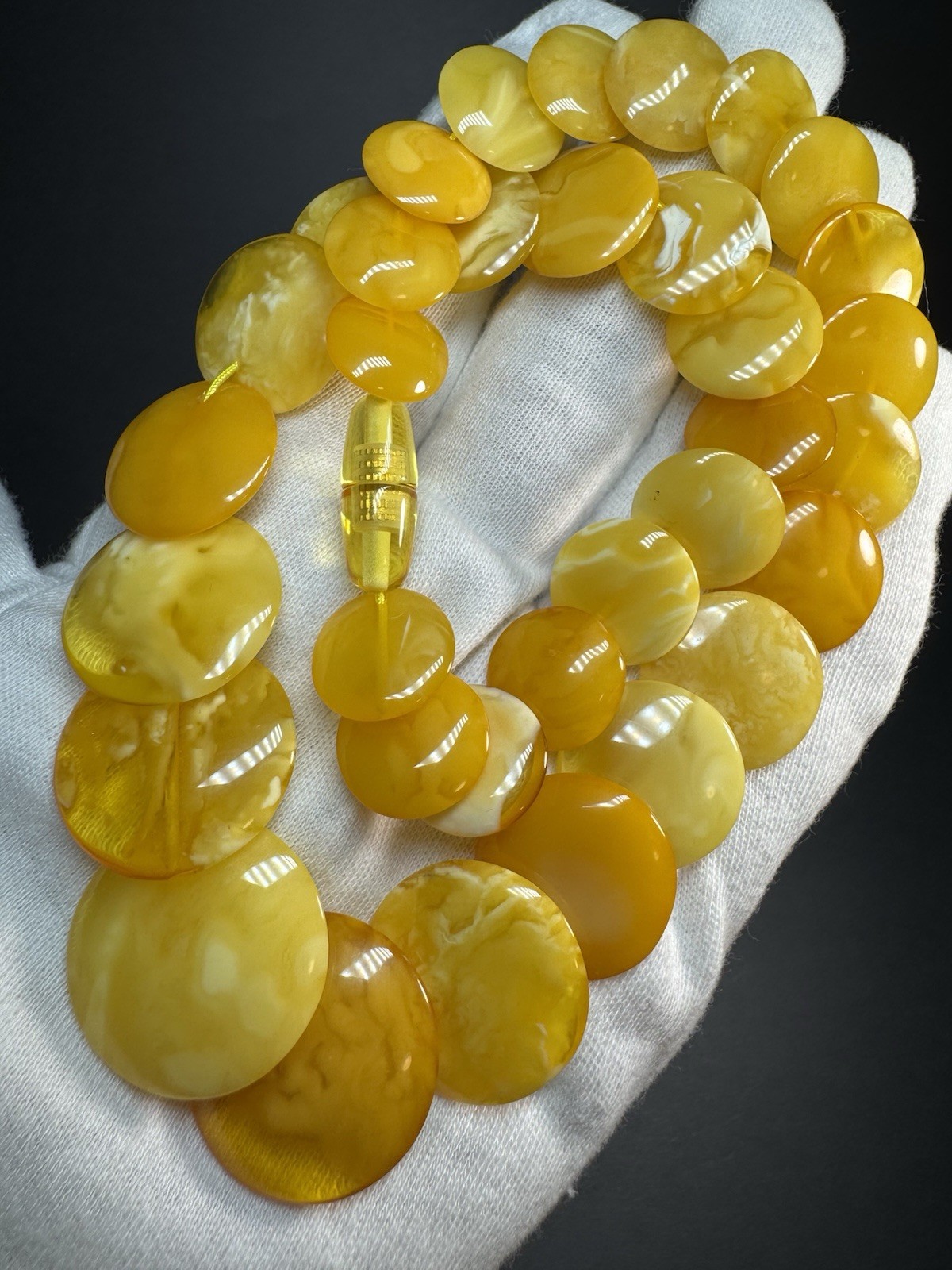 Natural Baltic Amber Necklace Butterscotch Egg Yolk Amber 27.2g 46cm