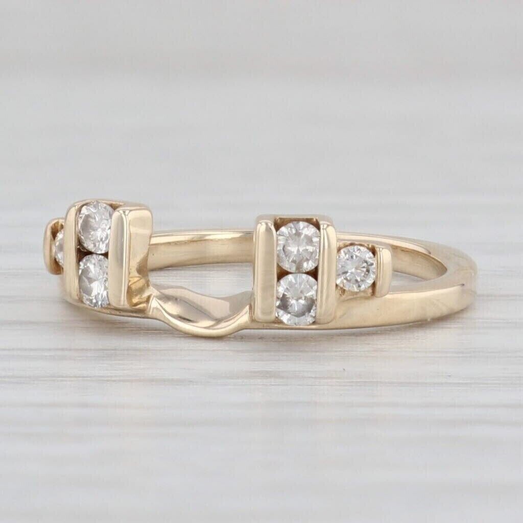 0.60Ct Round Simulated Diamond Enhancer Wrap Engagement Ring Yellow Gold Plated