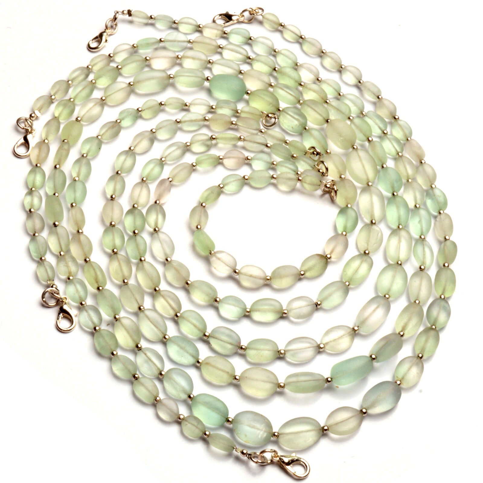 Rough Unpolished Green Fluorite 7 to 13 mm Size Oval Nugget Beads Necklace 16″