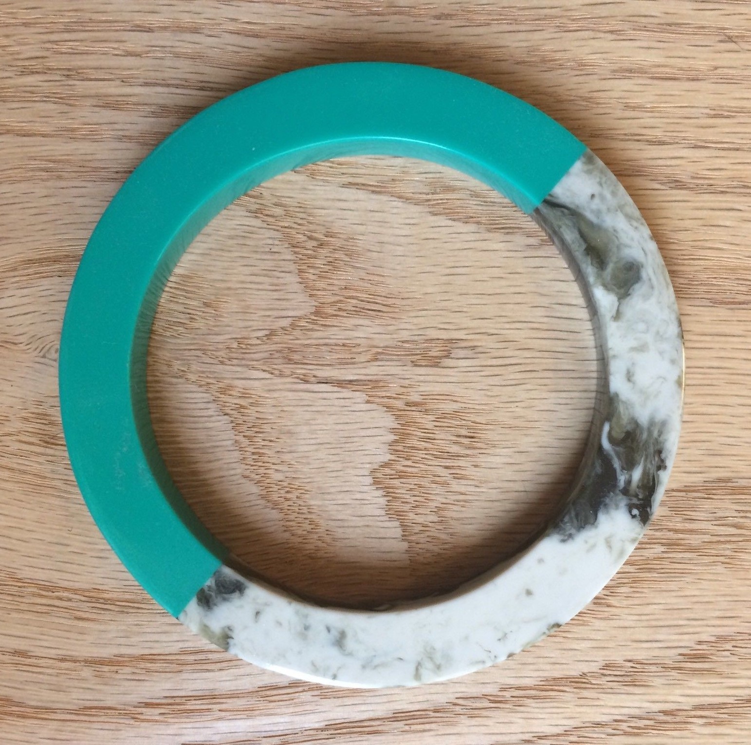 New! Oliver Bonas (UK) Elo Bangle – Teal Green + Marble + Free Same Day Shipping