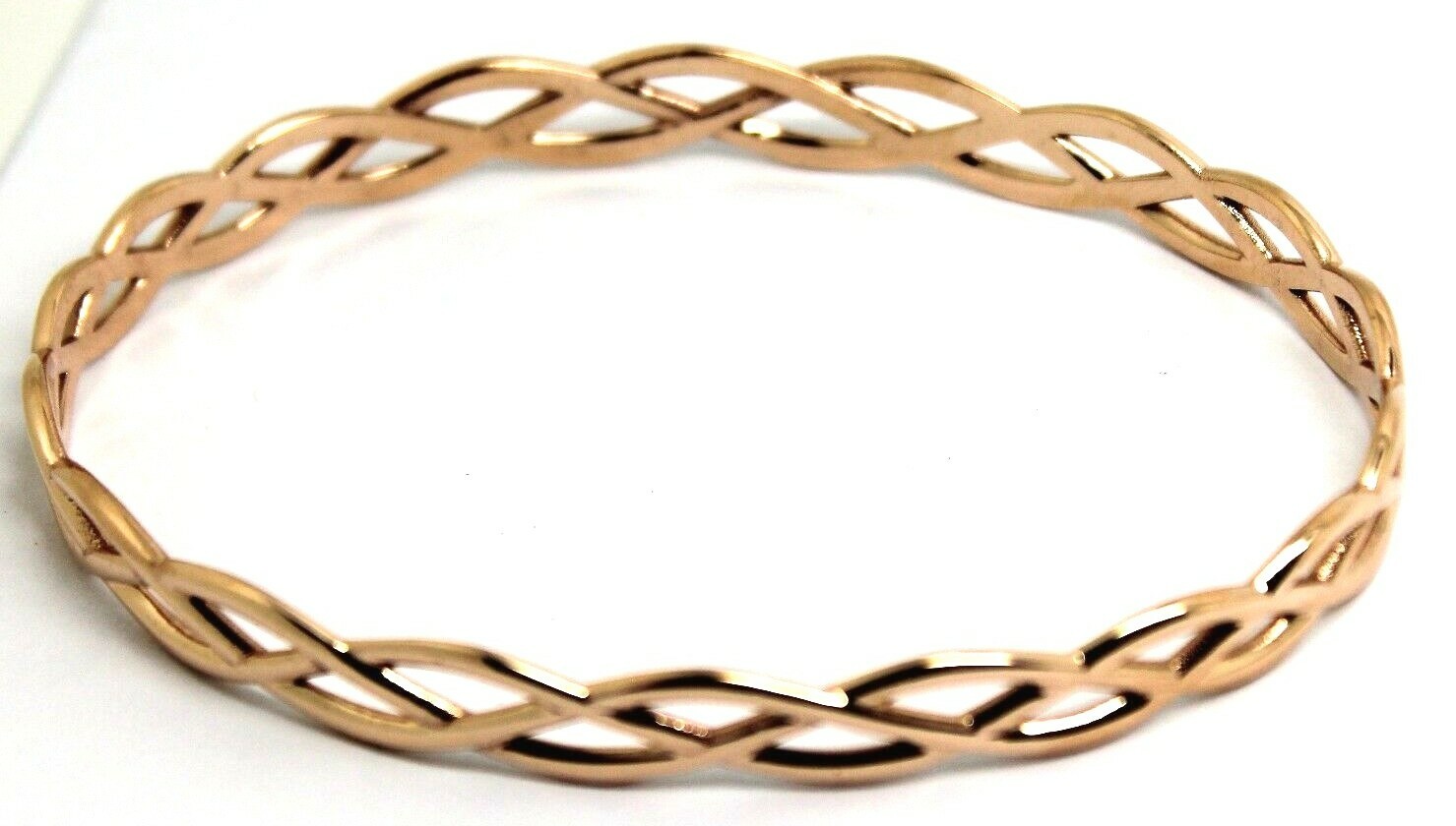 Kaedesigns Genuine 9ct 9k 375 Rose Gold Celtic Knot Oval Bangle 7.2cm X 5.2cm