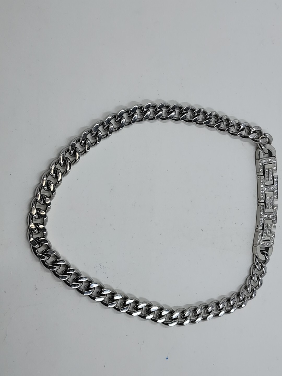 Diamonique Curb Link Collar for Dogs Stainless Stainless Steel