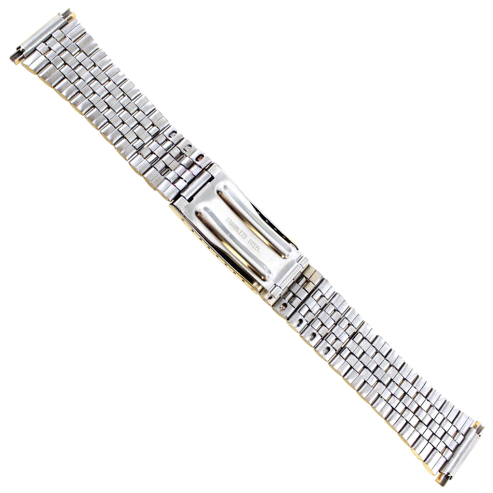 16-22mm Kreisler Center Clasp Gold Tone Non Allergy Stainless Watch Band 402Y
