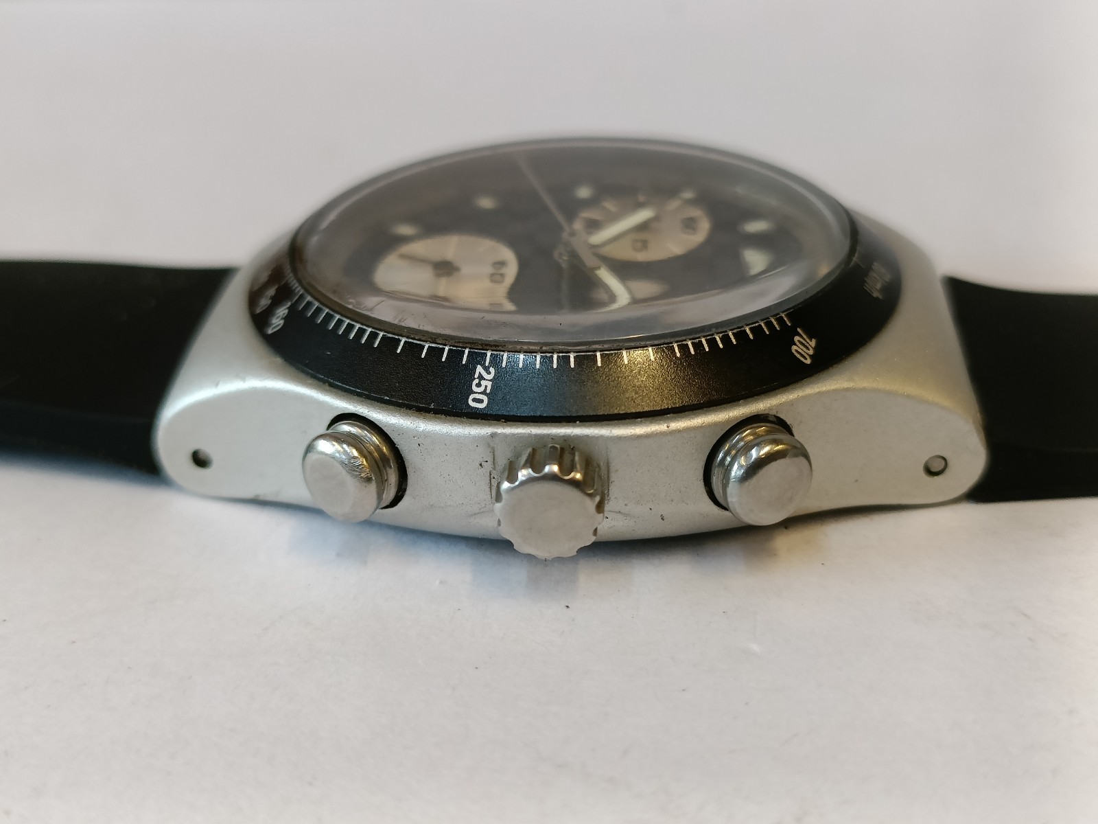 SWATCH IRONY CHRONO QUARTZ ALUMINIUM CASE AG-1999 SWISS MEN’S WORKING CONDITION