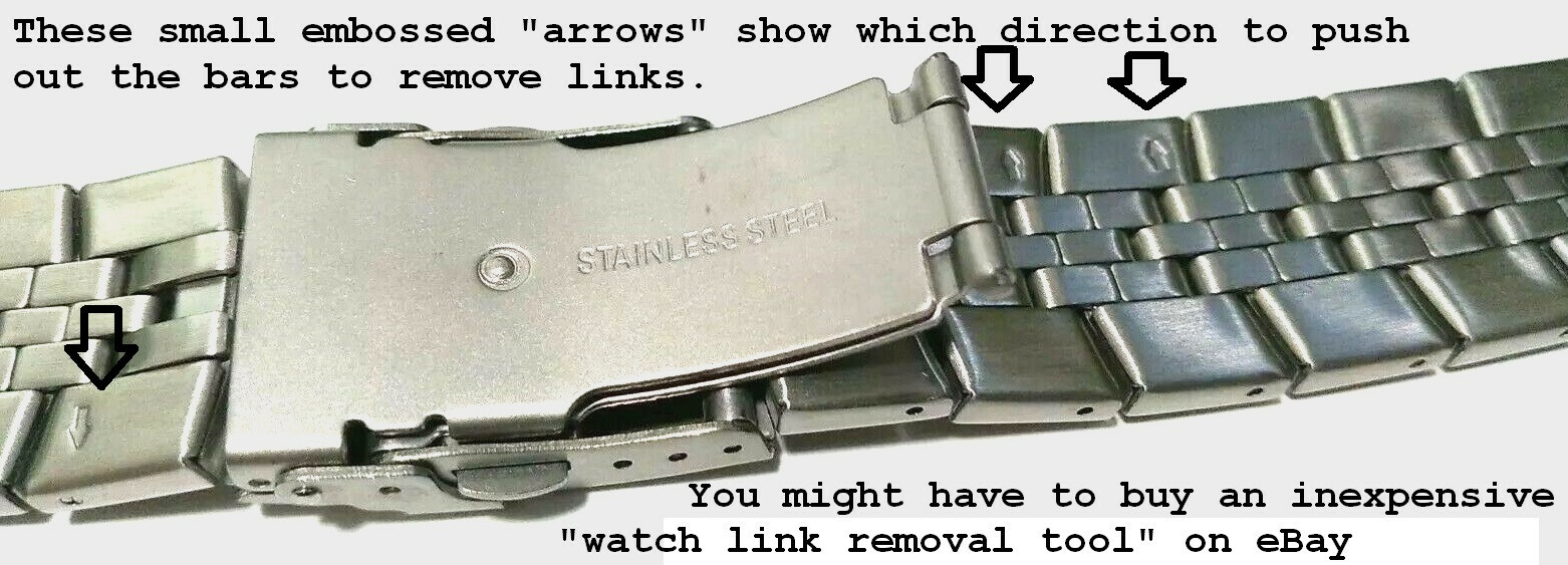 16-22mm Silver Tone Stainless Steel Security Clasp Bracelet Link Watch Band