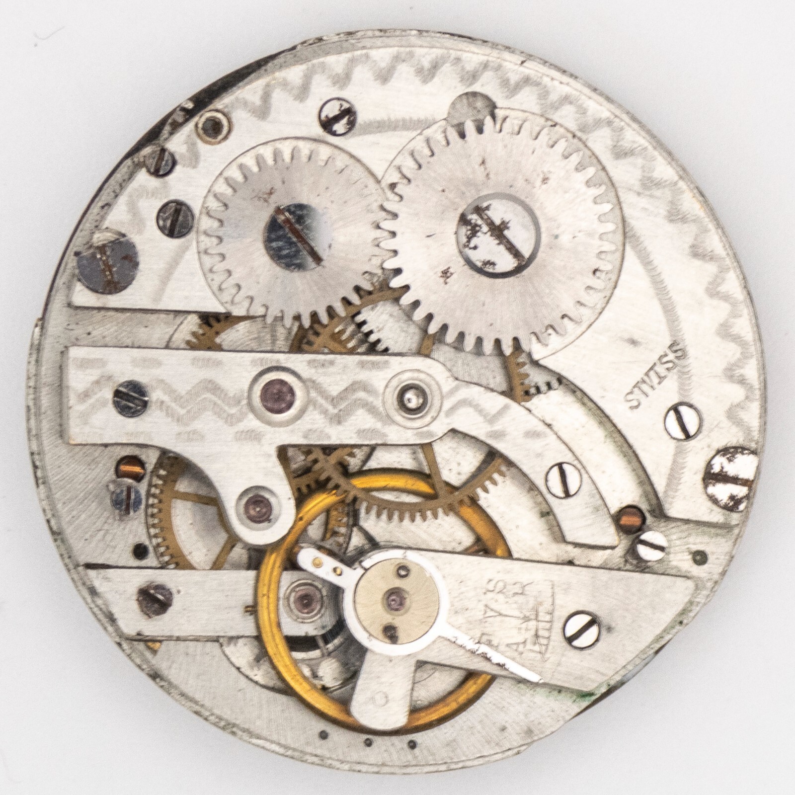 Alpine 29.6 mm x 7.3 mm Swiss Antique Pocket Watch Movement with Fancy Dial