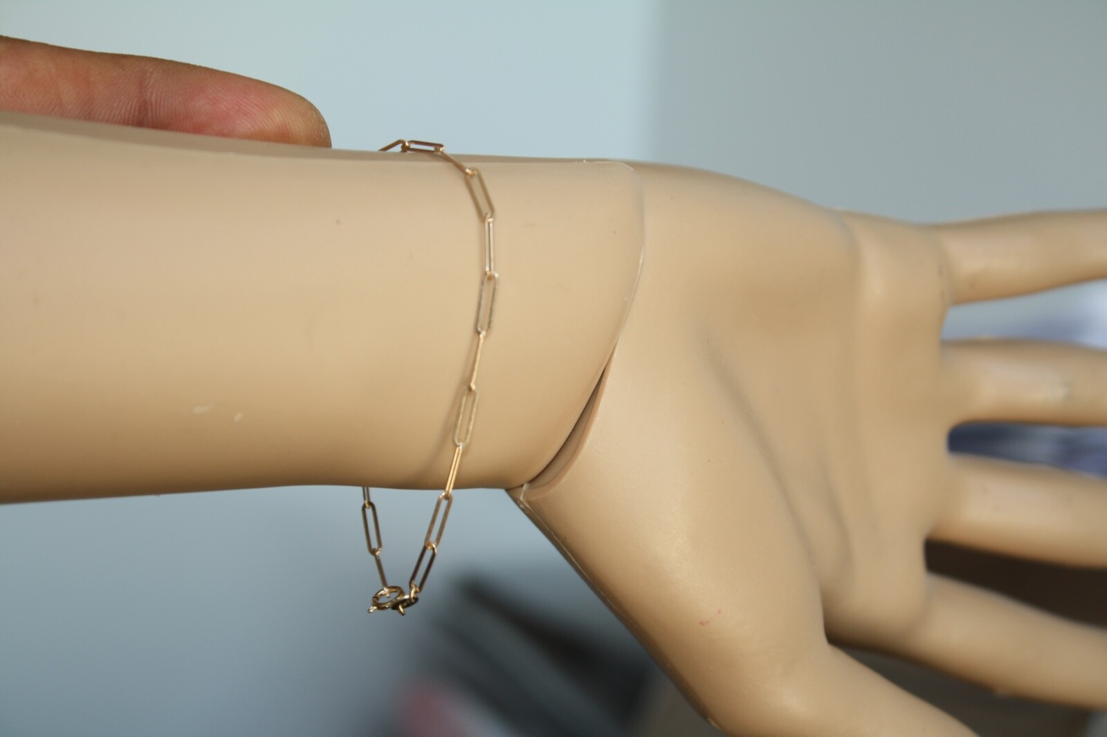 100% Genuine 9k Solid Yellow Gold Long Paperclip Link Bracelet 16cm BRAND NEW
