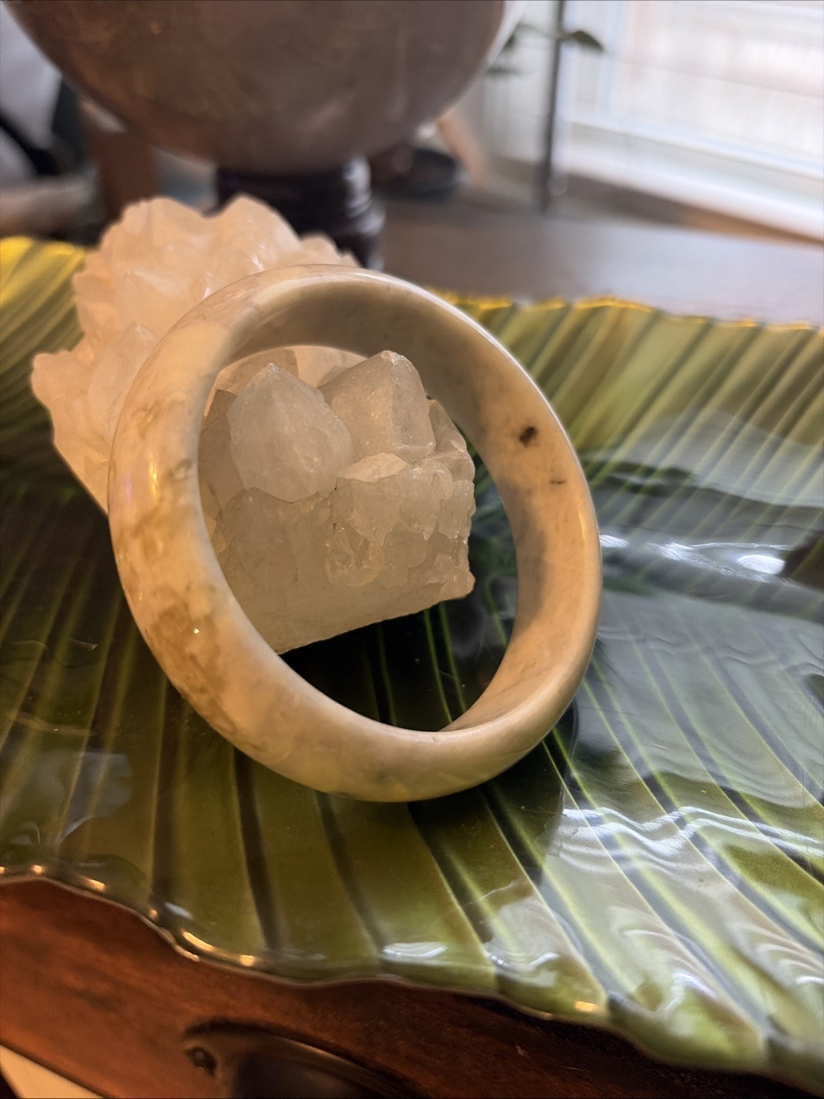 63.5 Mm Cream Moonstone Hard Bangle
